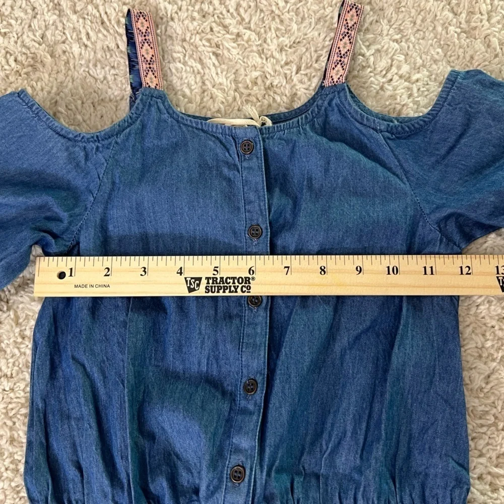Kids Size 6 Jessica Simpson Blue Denim Romper NWT